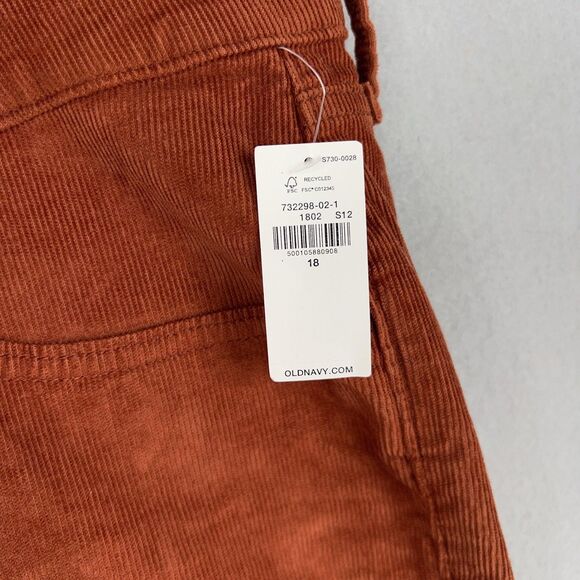 Old Navy Pants Womens 18 Brown High Rise OG Straight Corduroy Academia Preppy - Picture 5 of 16